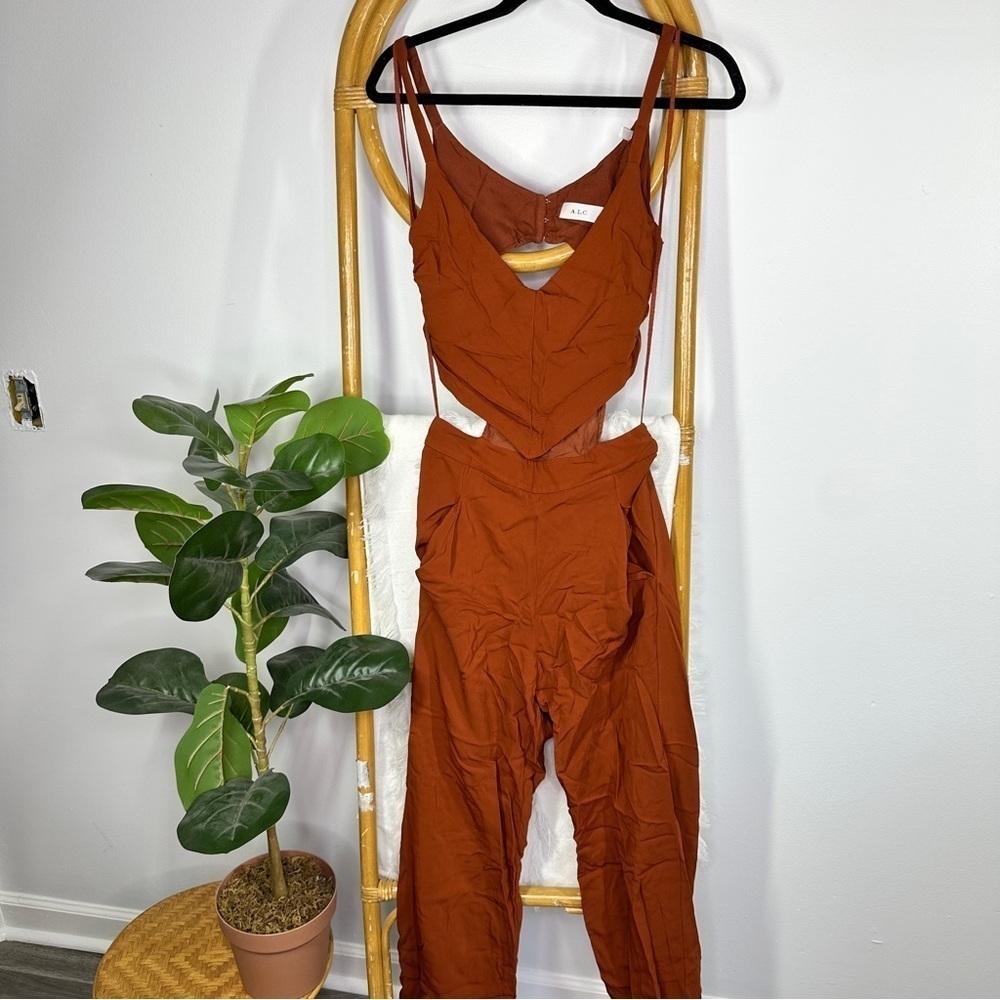 A. L. C. Two Piece Connected Rust Jumpsuit sz 4 - Picture 2 of 7